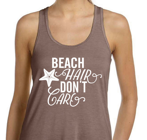 Beach Hair Don't Care Flowy Racerback Tank
