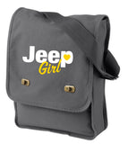 Jeep Girl Authentic Pigment Canvas Field Bag with White/Yellow imprint for Jeepers, Jeep Paws, Jeep Lovers