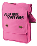 Jeep Hair Don’t Care Authentic Pigment Flamingo Pink Canvas Field Bag for Jeep Girl, Jeepers