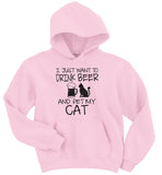 Drink Beer and Pet My Cat Hoodie - Gildan Unisex Hoodie