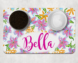 Floral Pet Placemat – Personalized Dog & Cat Food Mat