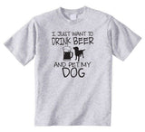 Drink Beer and Pet My Dog T-Shirt: Funny Dog Lover Tee