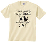 Drink Beer and Pet My Cat T-Shirt: Funny Cat Lover Tee