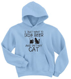 Drink Beer and Pet My Cat Hoodie - Gildan Unisex Hoodie