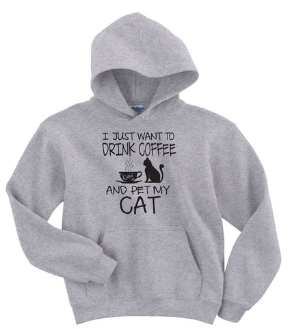 Coffee and Cat Petting Gildan Unisex Hoodie