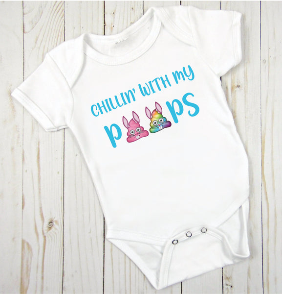 Chillin' with my Peeps Easter Bodysuit | Polyester Infant Bodysuit