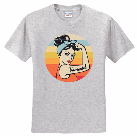 Retro Vaccinated Shirt: Vaxxed Rosie the Riveter Tee