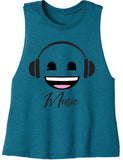 Music emoji Tank - Bella + Canvas Ladies' Racerback Cropped Tank