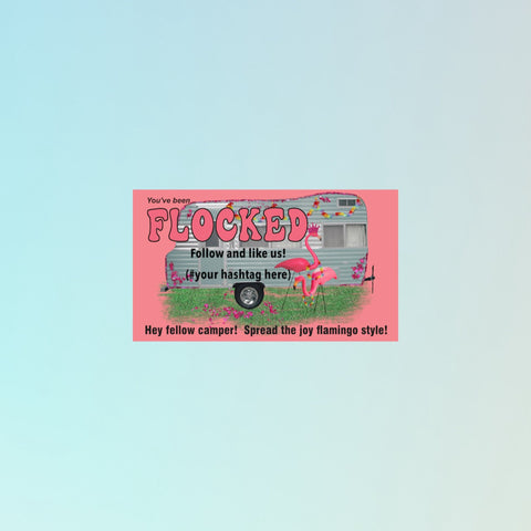Flamingo Game Cards | Custom with Your Hashtags | You've been flocked camping cards