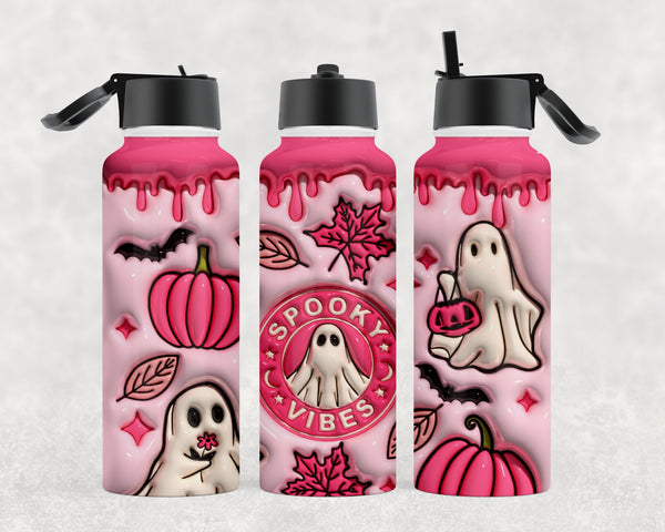 Spooky Vibes 3D LumaSteel™ Stainless Steel Water Bottle - 22oz