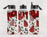 Christmas Cakes 3D LumaSteel™ Stainless Steel Water Bottle - 22oz