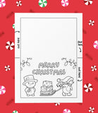 Colorable Christmas Card, Kid's Printable Card (Digital Download)