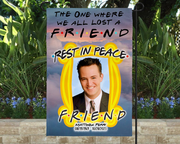 RIP Matthew Friend garden flag 12" x 18". Double Sided polyester flag