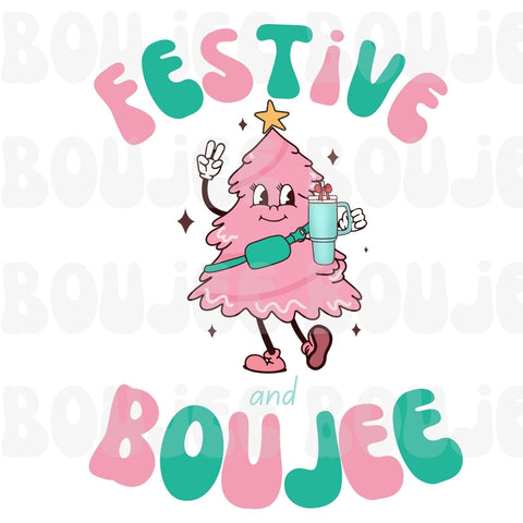 Festive Boujee Christmas Tree Clipart (Digital Download)