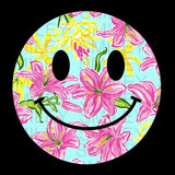 Neon Floral Smiley Face PNG: Distressed Beach Design (Digital Download)