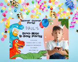 Dinosaur Birthday Party Invitation - Editable Digital Download with Custom Photo for boys ages 3-6