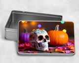 Vibrant Sugar Skull Metal Tin