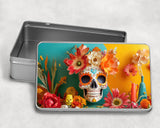 Vibrant Sugar Skull Metal Tin