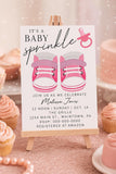 Adorable Baby Girl Sprinkle Invitation Editable 5" x 7" printable