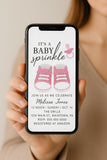 Adorable Baby Girl Sprinkle Invitation Editable 5" x 7" printable