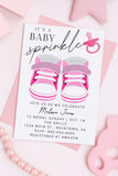 Adorable Baby Girl Sprinkle Invitation Editable 5" x 7" printable