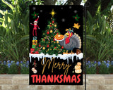 Merry Thanksmas Garden Flag: Double Sided Holiday Decor (12" x 18")
