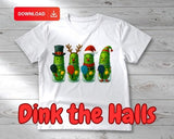 Pickleball Christmas Pickles Digital Art = Funny Holiday Dill Pickles in Jars PNG