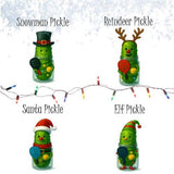 Pickleball Christmas Pickles Digital Art = Funny Holiday Dill Pickles in Jars PNG