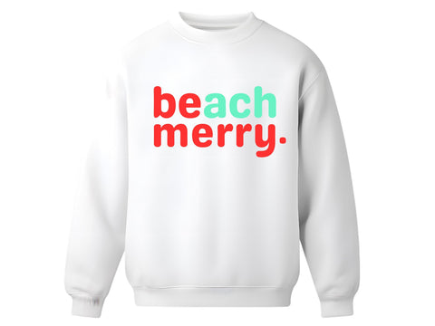 Beach Merry Christmas Sweatshirt | Coastal Holiday Crewneck