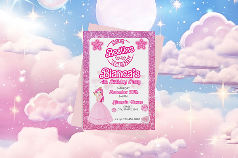 Come on Barbie, Let's go Party, custom barbie invitation