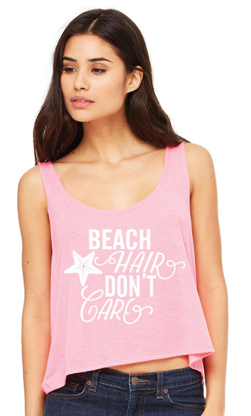 Neon Pink Beach Hair Don't Care Tank