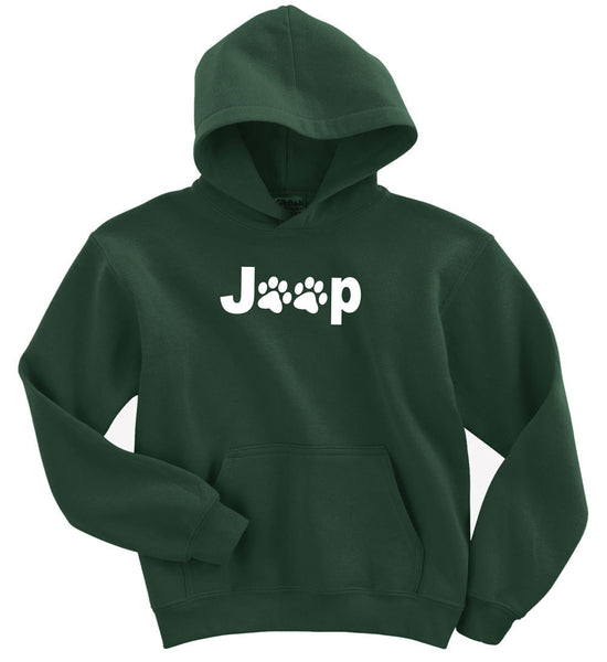 Jeep Paw Forest Green Hoodie for Jeepers, Animal Lovers