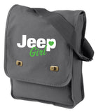 Jeep Girl Authentic Pigment Canvas Field Bag with White/Green imprint for Jeepers, Jeep Paws, Jeep Lovers