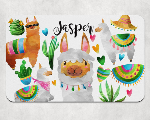 Llama Custom Pet Food Placemat -Dog Food Mat - Dog Placemat - Petmat - Cat Food Placemat - Dog Feeding Mat - Cat Feeding Mat Llama mat