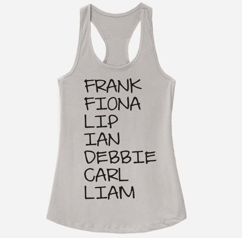 I am a Gallagher Gallavich Ladies' Ideal Racerback Tank Top Gallagher Names Shirt Frank Fiona Lip Ian Debs Carl Liam