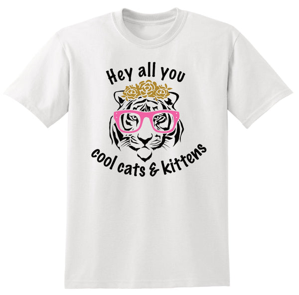 Tiger King Cool Cats and Kittens Carole Baskin Inspired Shirt, Tiger Flower headband, Exotic Shirt Adult Unisex T-shirt
