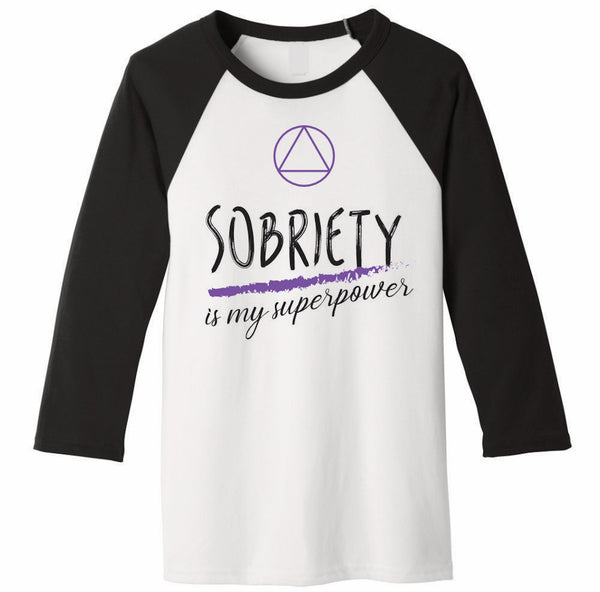 Sobriety is my superpower Unisex raglan shirt | recovery gift | National Recovery Month