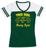 This Girl Loves Her Monday Nights Shirt! Football Shirt Boxercraft Powder Puff Tee