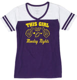 This Girl Loves Her Monday Nights Shirt! Football Shirt Boxercraft Powder Puff Tee