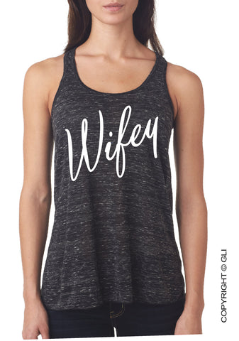 Wifey Tank. Bachelorette Party Tanks. Just Married Tank. Honeymoon Tank Bella + Canvas Racerback