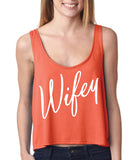 WIFEY Cropped Coral Tank Top - Bella+Canvas brand