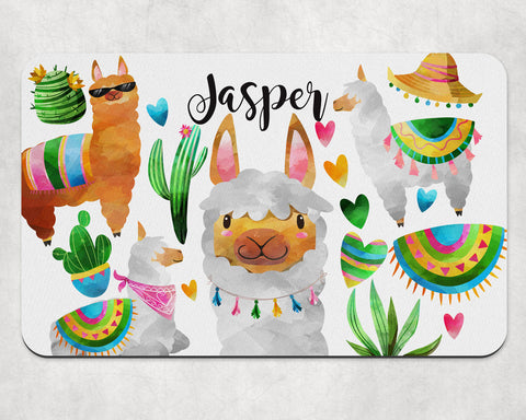 Llama Custom Pet Food Placemat